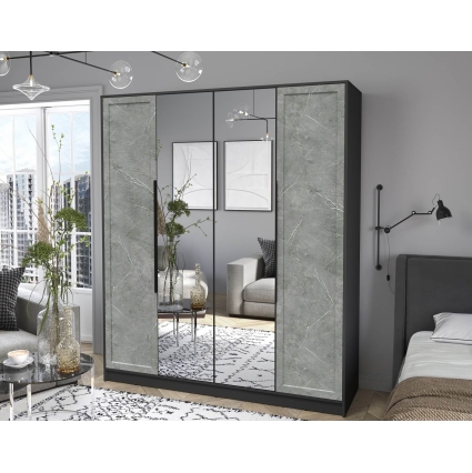 Шкаф распашной Тренд КТ-Ш4 (з) (Антрацит ЛДСП/ Керамика ЛМДФ) Ш1800 В2128 Г547